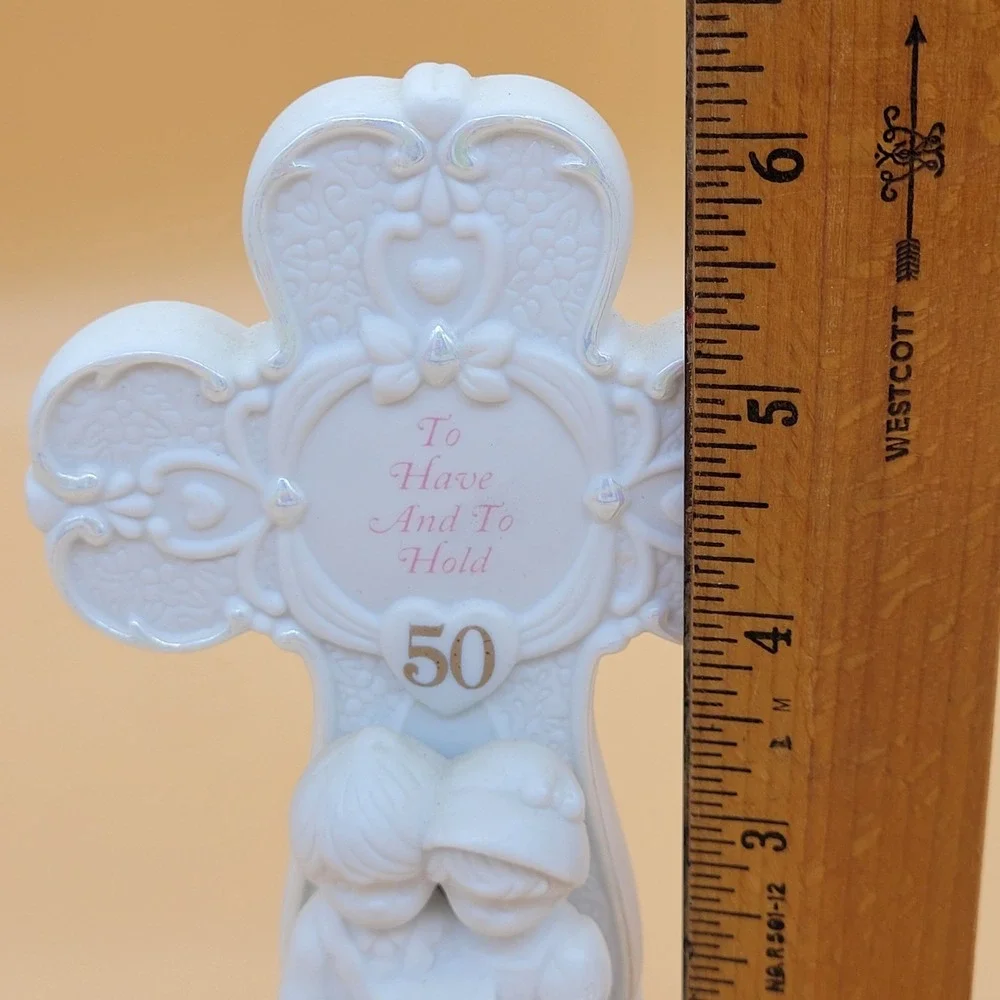 Precious Moments 50th Anniversary Cross Figurine Couple Cake Topper 1995 Vintage
